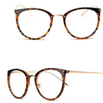 Gold wire round glasses frame female retro flat glasses eye frame frame