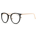 Gold wire round glasses frame female retro flat glasses eye frame frame