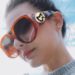 New Arrival Oversize Women Round Sun Glasses Fashion Ladies Olive Frames Glasses