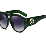 New Arrival Oversize Women Round Sun Glasses Fashion Ladies Olive Frames Glasses