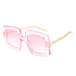 Fashion Women's Metal Chain Cat-Eye Square-Frame Sunglasses