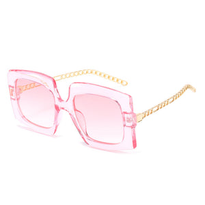 Fashion Women's Metal Chain Cat-Eye Square-Frame Sunglasses