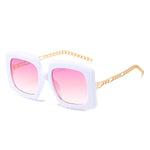 Fashion Women's Metal Chain Cat-Eye Square-Frame Sunglasses
