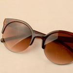 Half Frame Cat Eye Retro Sunglasses