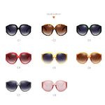 New Arrival Oversize Women Round Sun Glasses Fashion Ladies Olive Frames Glasses