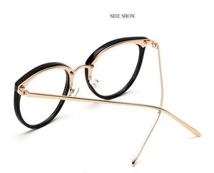 Gold wire round glasses frame female retro flat glasses eye frame frame