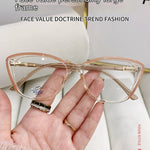 Cat Eye Slimming Glasses Frame Plain All-match Anti-blue Light Glasses