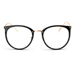 Gold wire round glasses frame female retro flat glasses eye frame frame