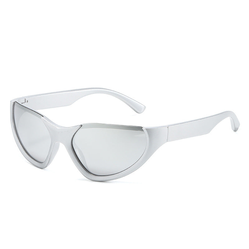 Men And Women Riding Cat's Eye Half Frame Colorful Sunglasses