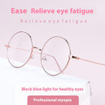 Round Frame Glasses Female Anti-blue Light Eye Protection