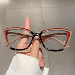 Set Up Anti Blue Light Colorful Cat Eye Flat Light Glasses Frame