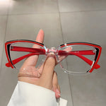 Set Up Anti Blue Light Colorful Cat Eye Flat Light Glasses Frame