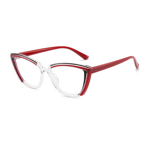 Set Up Anti Blue Light Colorful Cat Eye Flat Light Glasses Frame