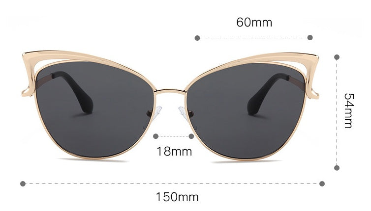 Cat Eye Sunglasses European And American Style Sunglasses Colorful Metal Frame
