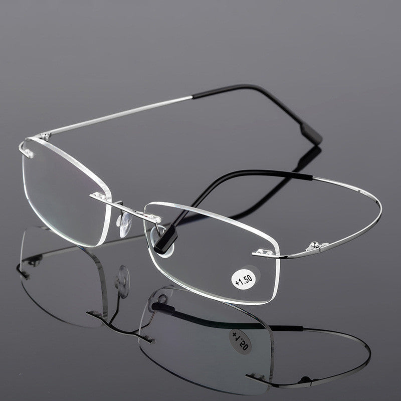 Memory Alloy Rimless Glasses Men's Business Frames