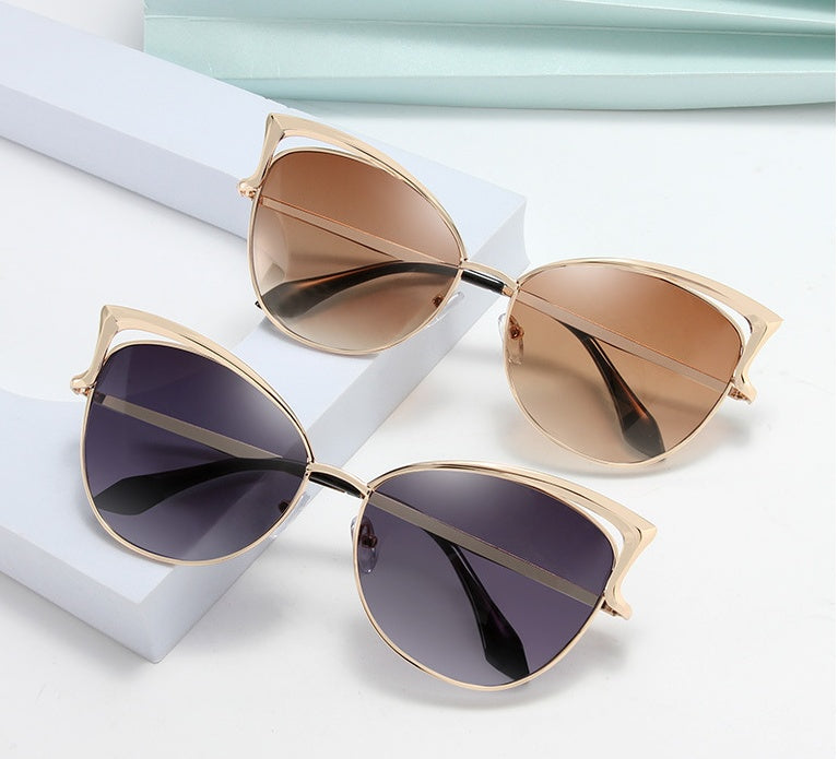 Cat Eye Sunglasses European And American Style Sunglasses Colorful Metal Frame